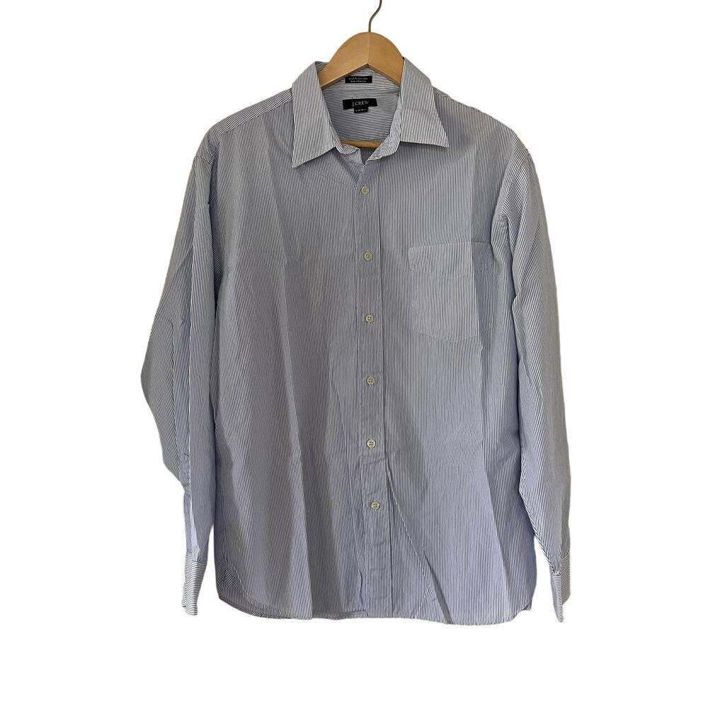 J. Crew Dress Shirt Men's Large 16 - 16 1/2 Cotton Button Down Shirt